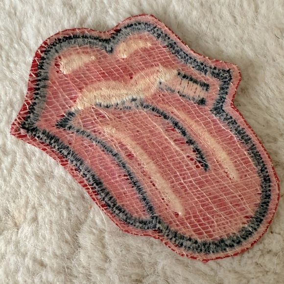 Rolling Stones Vintage 1970's Patch Tongue Approx 3" Embroidered Iron On Sew EUC - Picture 2 of 2